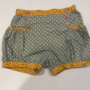 Matilda Jane Mint Green Polka Dot Shorts with Yellow Floral Trim